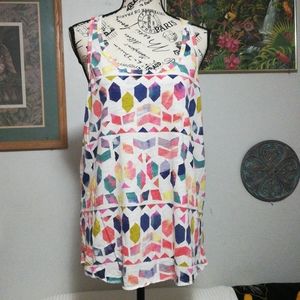 Mossimo Supply Co Colorful Shape Print Tank Top Size XL